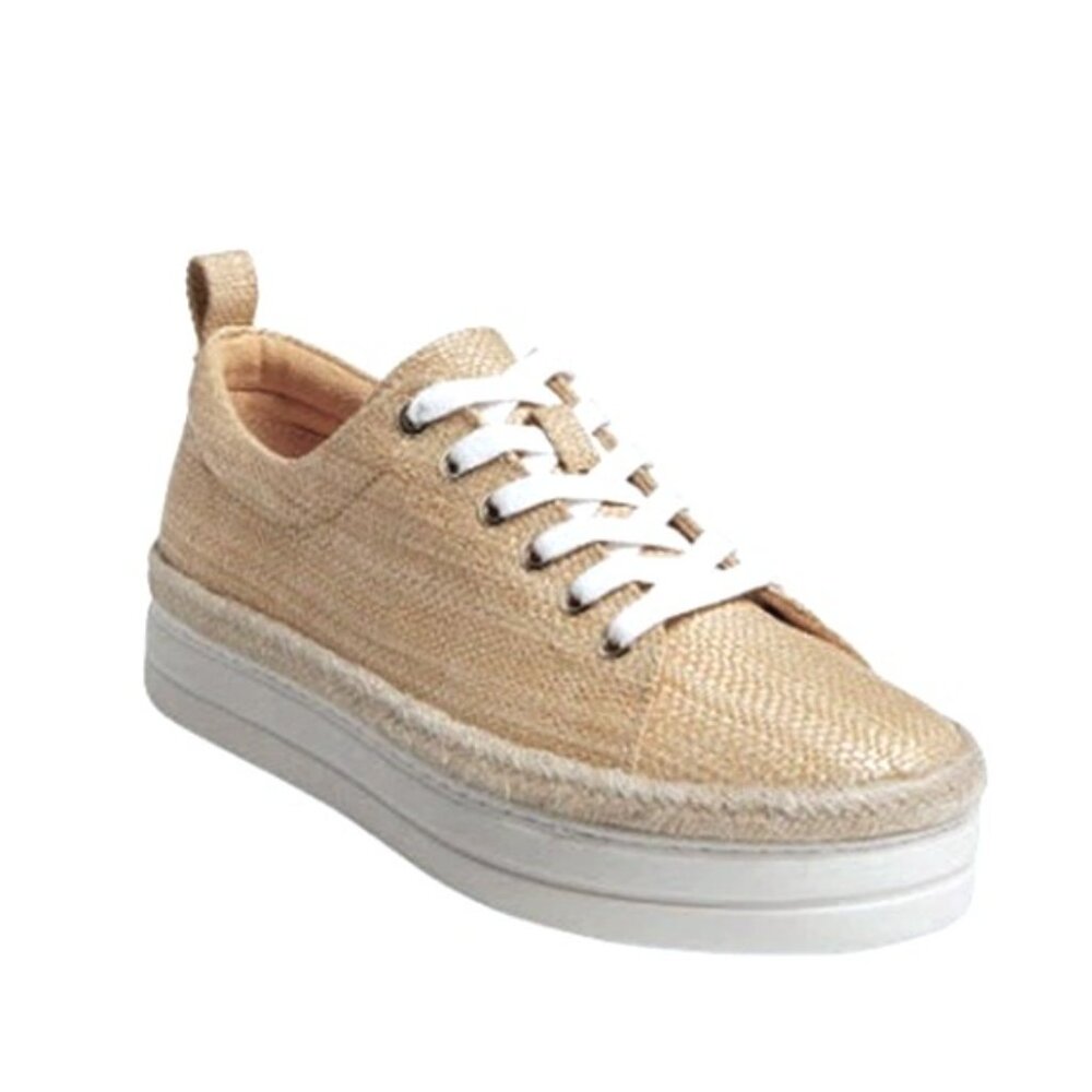 JACK ROGERS Mia Tan Rattan Platform Sneakers